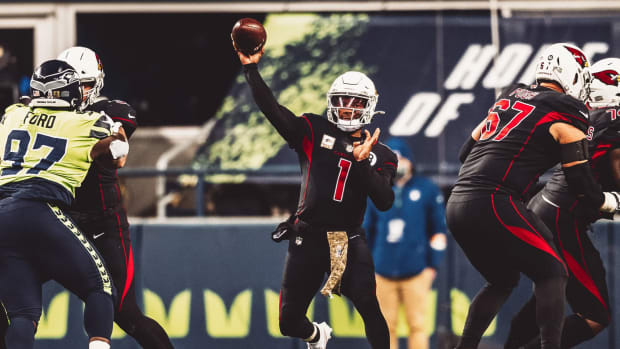 Arizona Cardinals quarterback Kyler Murray (1) against the Seattle Seahawks.